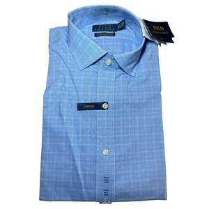 Polo Ralph Lauren Mens 15.5-34/35 Classic Fit Stretch Cotton Check Dress Shirt